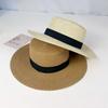 Flat Top Straw Hat Summer Travel British Style Wide Brim Sun Hat Beach Braided