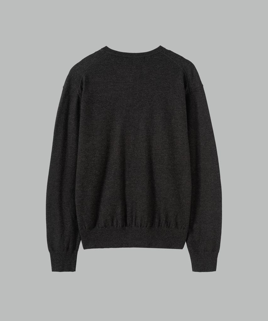 NONBLANK Washable Henley Neck Knit_Charcoal