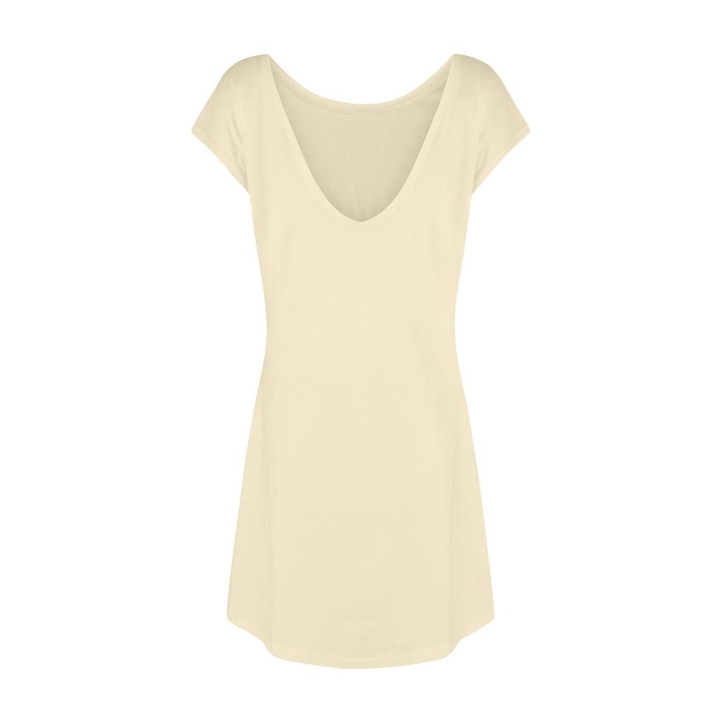 Women's Summer Casual Backless Cap Sleeve T Shirt Dress Round Neck Party Dresses
