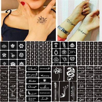 Tattoo Stencils for Temporary Tattoo Stencils for Decoration Drawing Painting Multiplechoice Flower Arrow Letter Tattoo Supplies