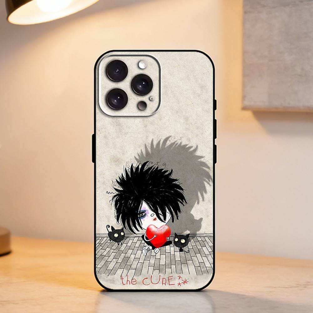 The Robert C-CureS Smith Robert Smith Phone Case For iPhone 17,16,15,14,13,12,11 Plus,Pro Max,XS,Soft Silicone Black Cover