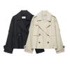 European and American style, new women's clothing, fashionable and versatile two-color anti-splashing daily casual short trench coat