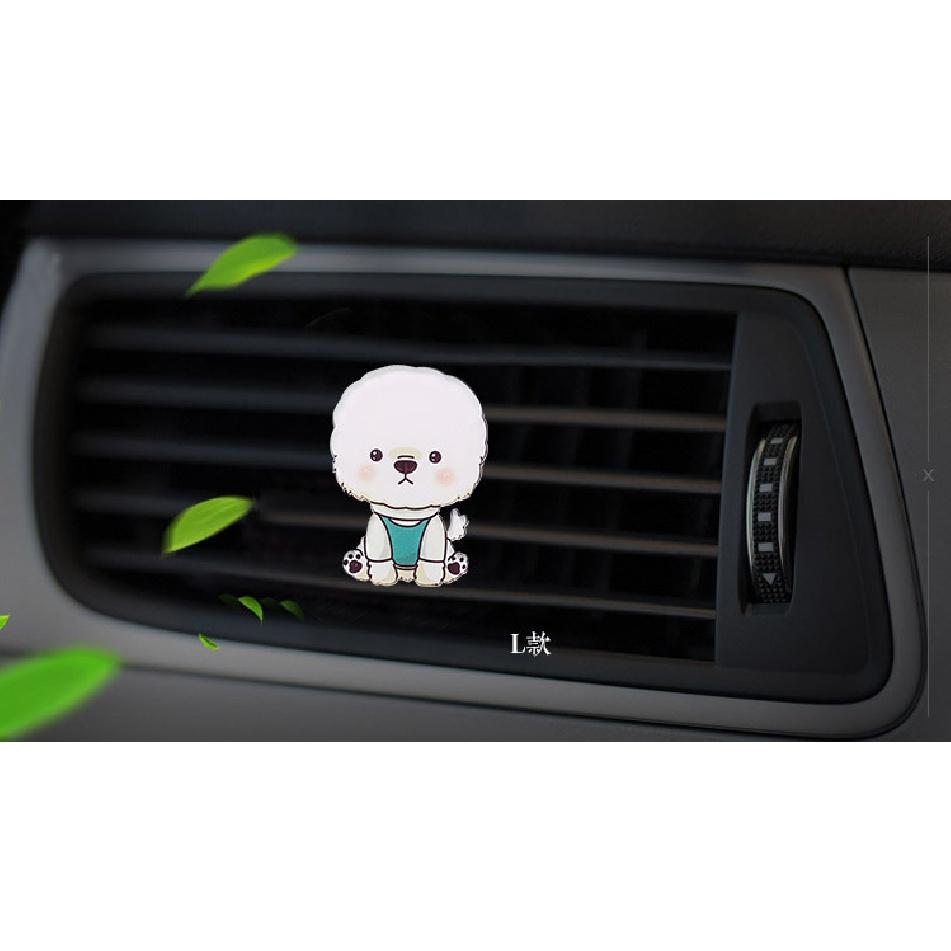 Bonito cão estilo acrílico purificador de ar condicionado saída de ventilação decoração perfume clipe fragrância interior do carro cheiro