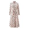 Women Leopard Chiffon Long Sleeve Printing Casual Party Vintage Boho Maxi Dress