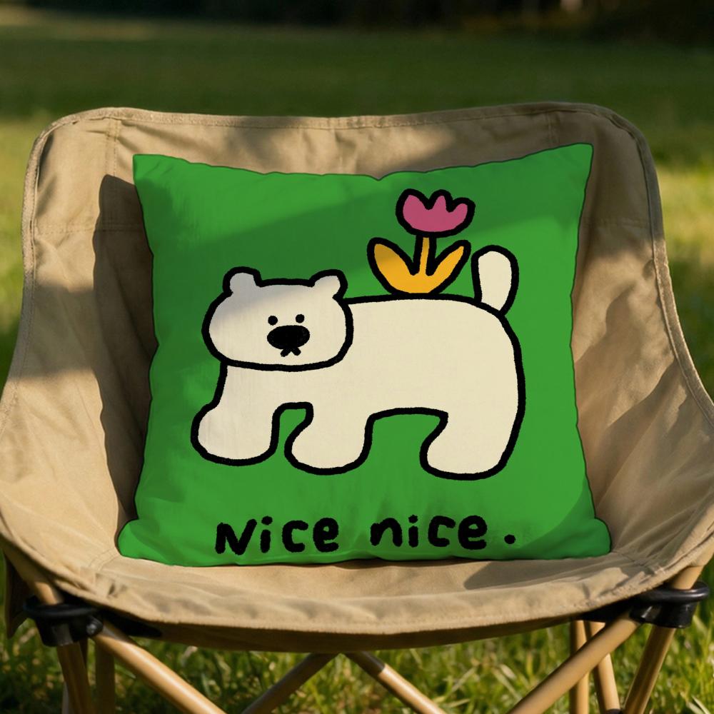 Happy Dog Cushion Cover Soft Reversible  Durable Pillow Cover  MultiScene Use for Home  Car Daily Comfort