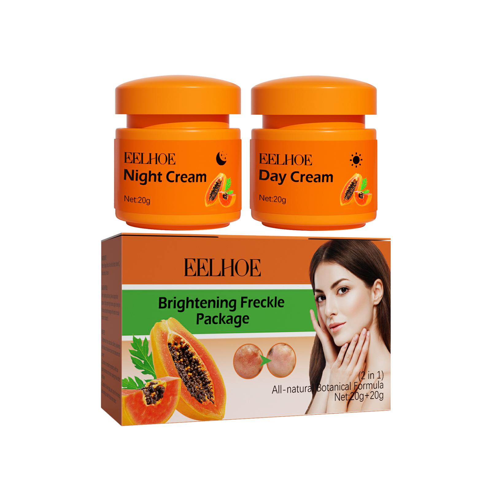 

EELHOE Day Night Face Cream Papaya Day Night Even Skin Tone Corrector Removing Blemish Bleaching Nourishing Face Care Cream 1set