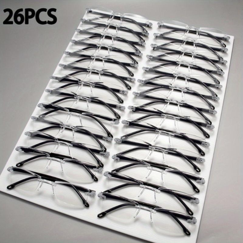 26pcs Blue Light Blocking Reading Glasses Frameless Square Minimalist Design for Men Women Computer Digital Screens Everyday Use