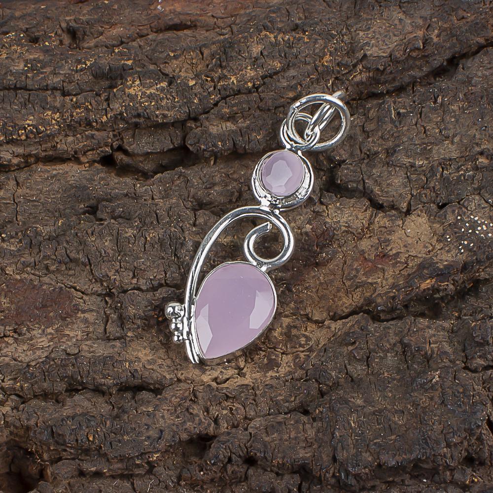 Adorable Rose Chalcedony Gemstone Jewelry, 925 Sterling Silver Pendant Jewelry, Handmade Gorgeous Pendant Gift For Women