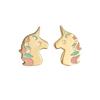 Gold Plated Unicorn Stud Earrings