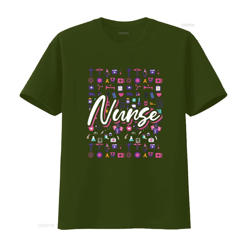 Nurse T Shirt Vintage Washed Slightly Homme Top For Everyday Wear Fashion Streetwear Stylish Graphic Unisex Breathable Soft