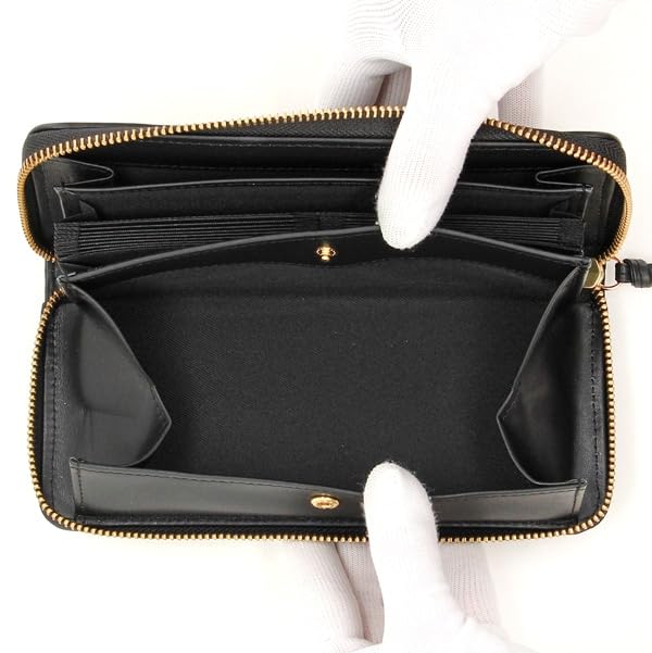 Perke Leather Mesh Bellows Card Holder Long Wallet 08-06-04062 Women's PI