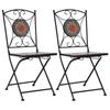 Day and Night - Day and Night Mosaic Bistro Chairs 2 Units Orange/gray