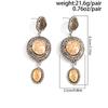 Ethnic Long Floral Earrings Women Retro Bohemian Zircon Angola Red Stud Earrings Design Fashion Elegant Accessory Vacation Gift