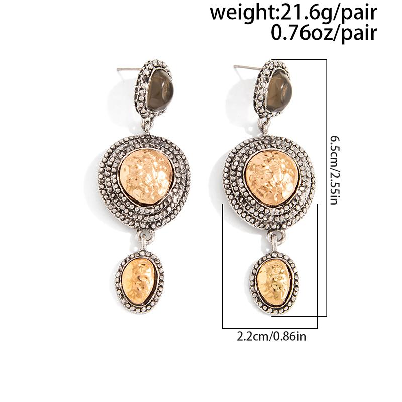 Ethnic Long Floral Earrings Women Retro Bohemian Zircon Angola Red Stud Earrings Design Fashion Elegant Accessory Vacation Gift