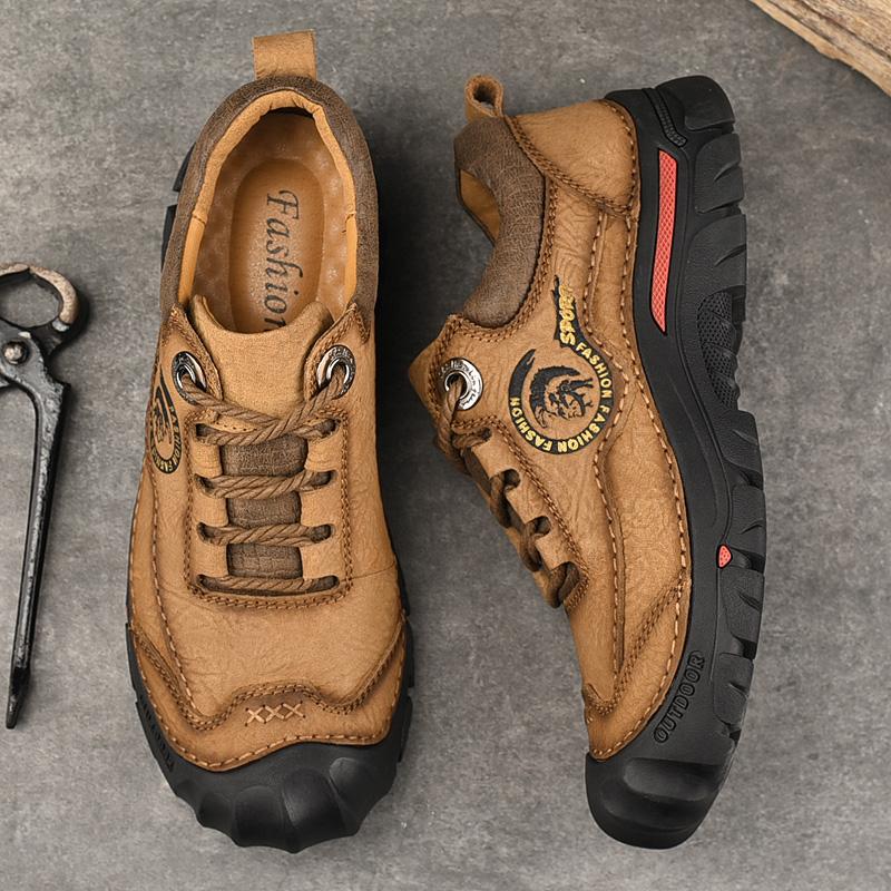 Herren Westernstiefel Echtlederstiefel Outdoorschuhe Herren Flats Bequeme Herren Wanderstiefel