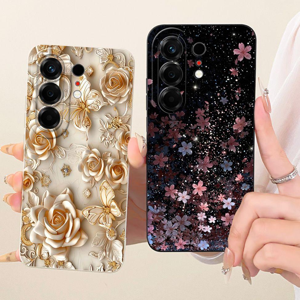 Hülle Für Tecno Camon 50 4G Cover CN5 Luxus Mode Blumen Kawaii Niedlich Bemalt Stoßfest Silikonhülle Für Techno Camon 50 4G