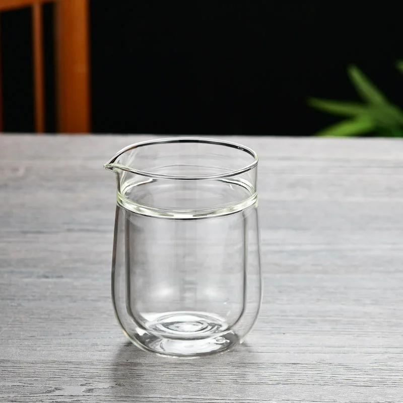 Japoński styl Żaroodporny Podwójna Ścianka Szklana Czarka do Herbaty Chahai Zestaw do Herbaty Kung Fu Akcesoria Dzbanek do Kawy Dzbanek