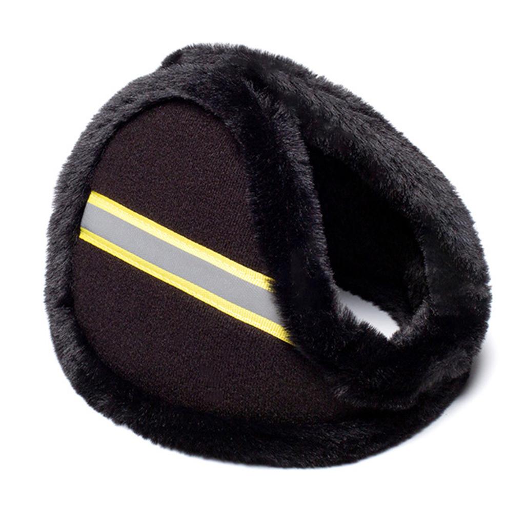 Reflective Stripe Plush Earmuff Adult Night Visible Ear Warmer Winter Cold Winter Presents for Students Teens Skiing