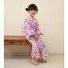 Yukata Easy To Wear One Piece Large Flower Yukata Set Children Girls Kids Jinbei Obi Set 100 110 120 130 140 Summer Festivals Fireworks Festivals