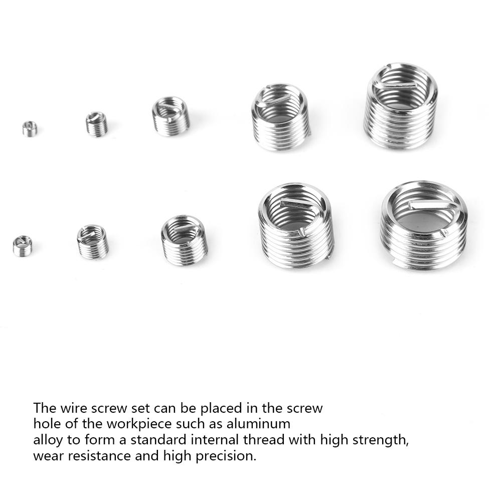 145Stückset Edelstahldraht Schraubhülse Gewindereparatur Einsatz-Kit Werkzeugset