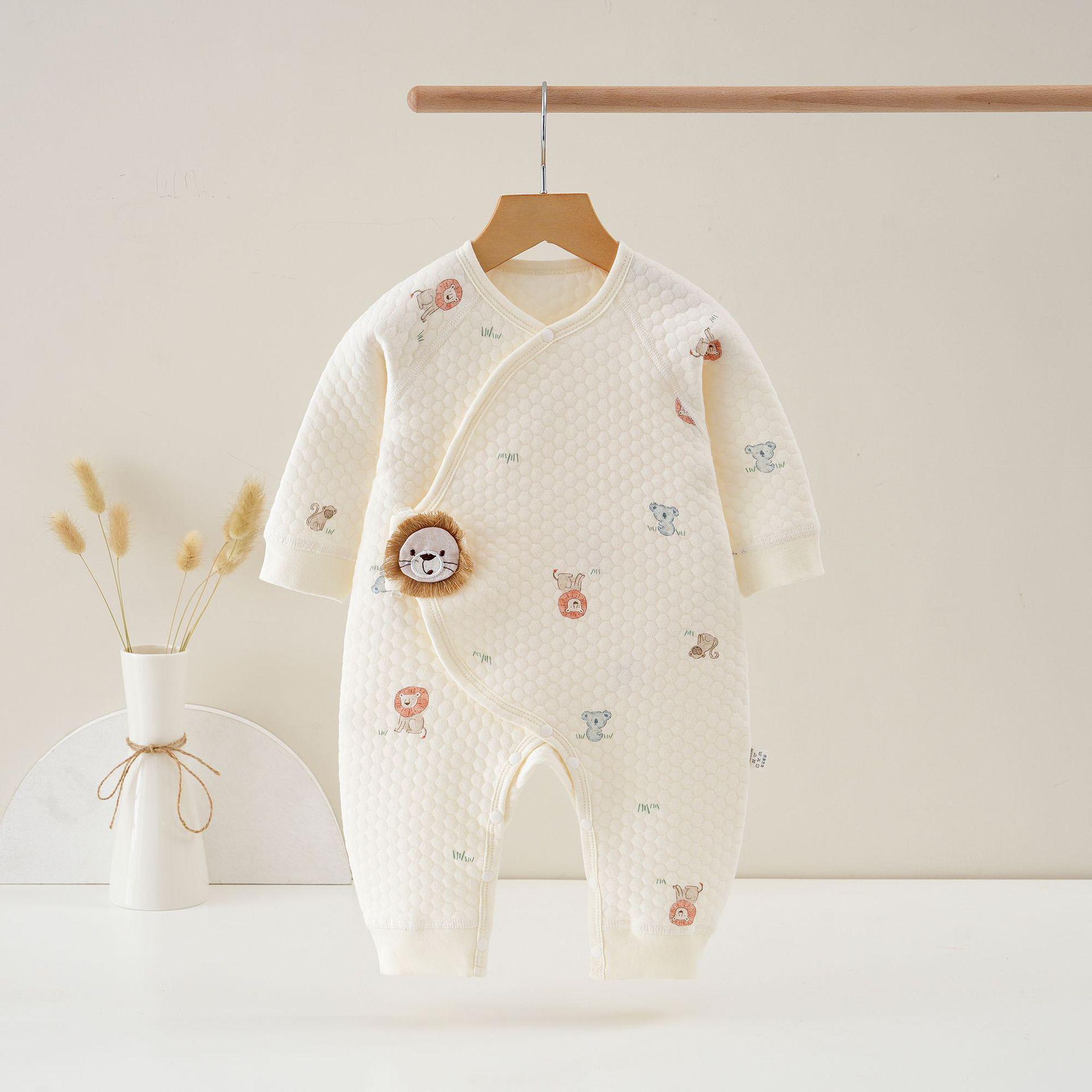 

Теплый ромпер-бабочка класса А для новорожденных - Трехслойный, стеганый и без косточек для весны и осени 52 cm