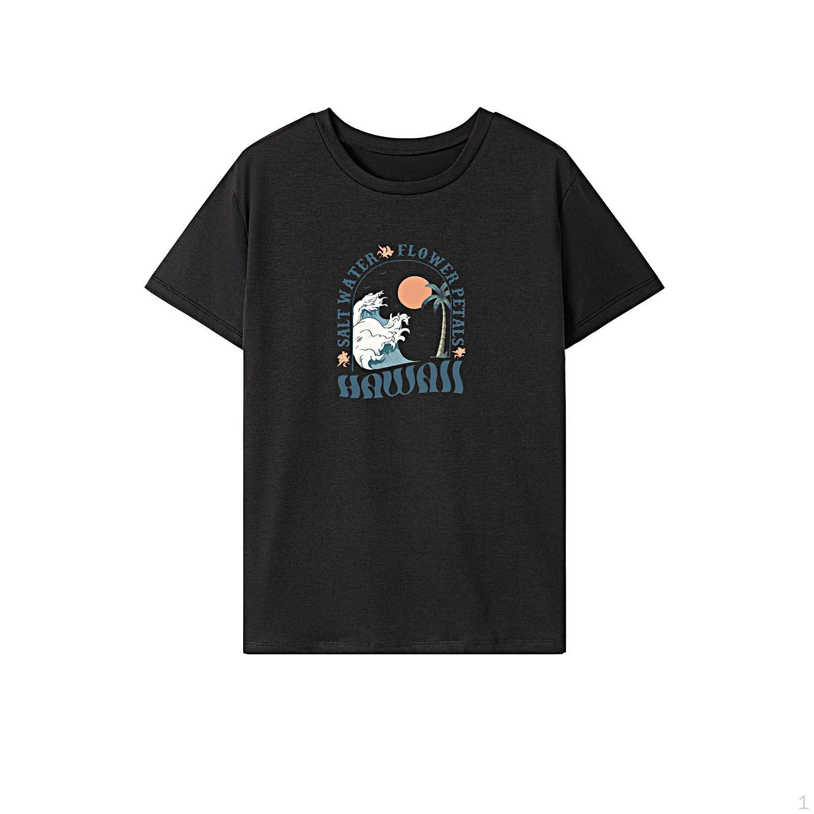 

Футболка для женщин, летняя модная футболка с круглым вырезом для отдыха, повседневная одежда, спортивная S