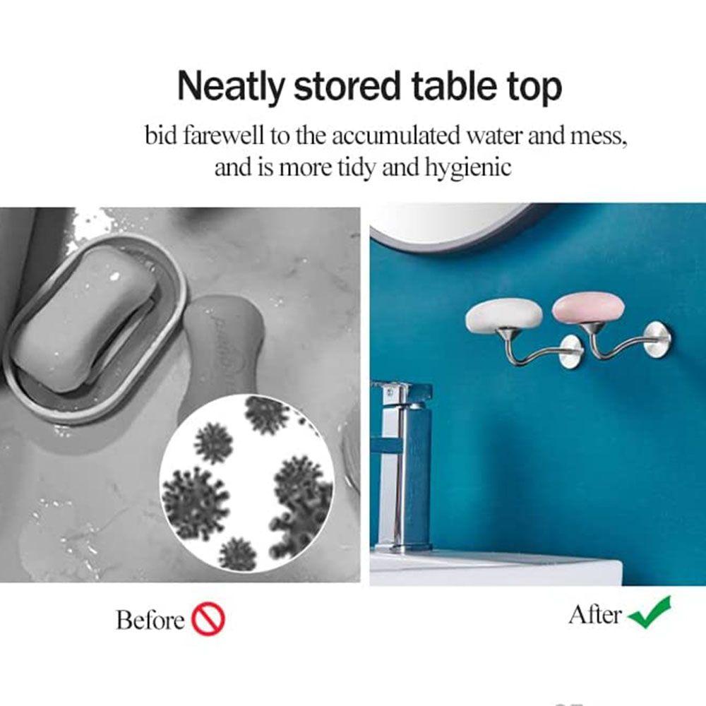 Magnetic Soap Holder Drain Soap Dish Bathroom Magnetic Soap Box Stainless Steel Soap Rack