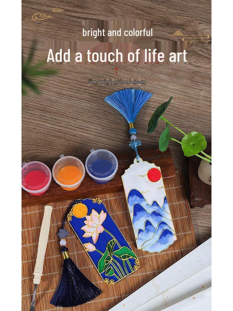 Cloisonné Enamel Bookmark Kit - Jingtai Blue Mid-Autumn Craft Activity