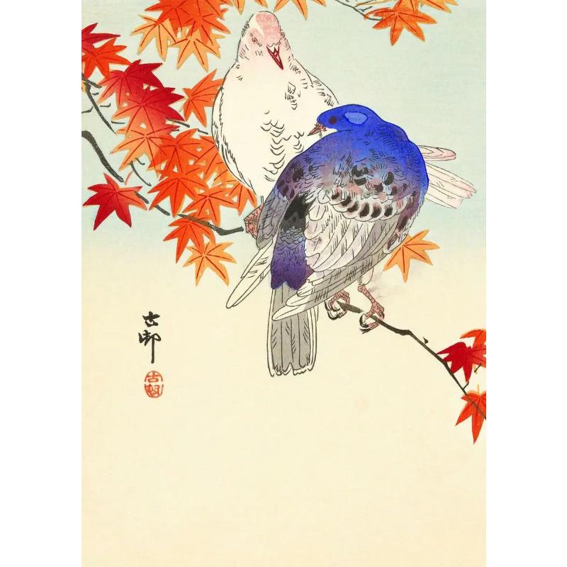 Japanese Ohara Koson Ukiyo Wall Art Poster Vintage Goldfish Lotus Owl Crane Canvas Painting for Guest Room Home Bar Cafe Decor