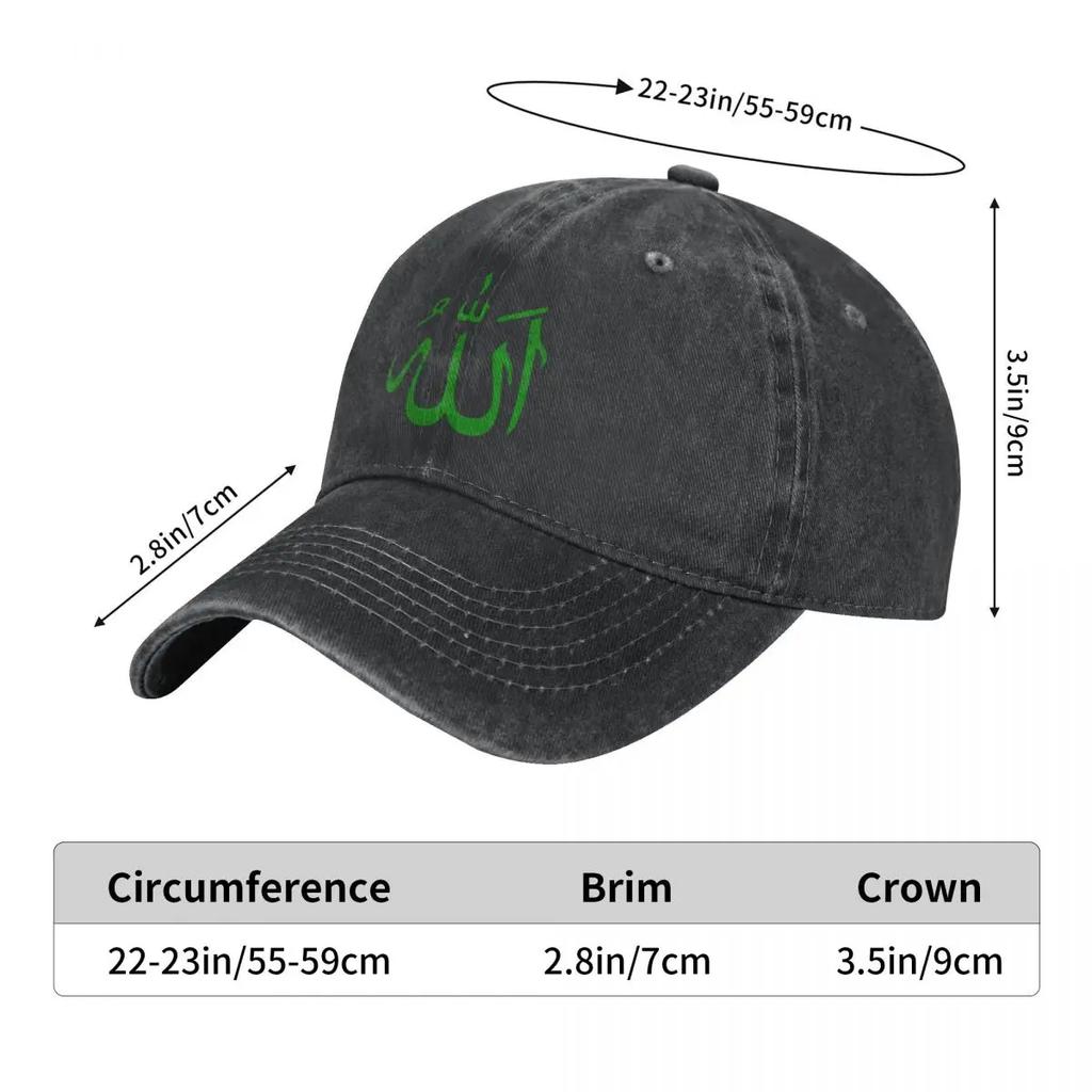 Islamic Calligraphys Baseball Cap Allahu Akbar Street Style Men Washed Trucker Hat High Quality Casual Tennis Baseball Caps Gift