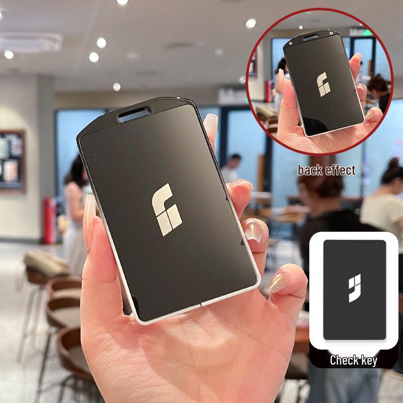 

Ideal i8 Card Key Case: 2025 Model with NFC Chip Holder, Metal Shell & Leather Buckle
