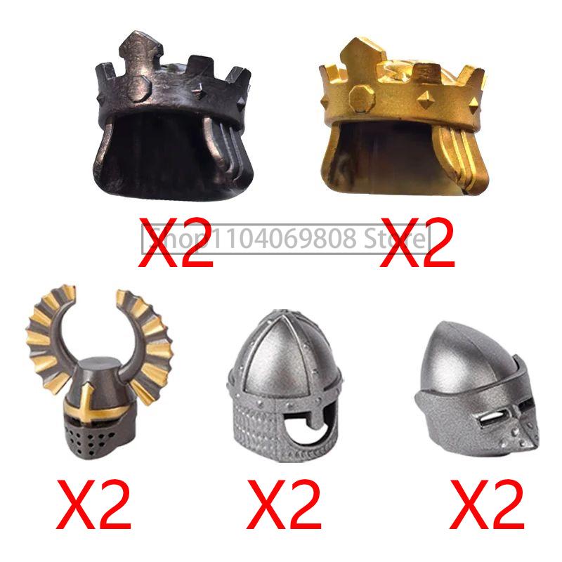 MOC Military Building Blocks Medieval Soldiers Knight Figures Weapons Accessories Witc Hat Helmet Shield Spear DIY Brick Toy T10