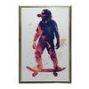 Poster Monkey On a Skateboard Poster Monkey On a Skateboard, 50X70 Cm, Dark Brown Wooden Frame, 230 Gsm Matte Paper