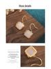 Chinese Court Style Bamboo Leaf Stud Earrings with White Jade for Women - Retro Dangle Design