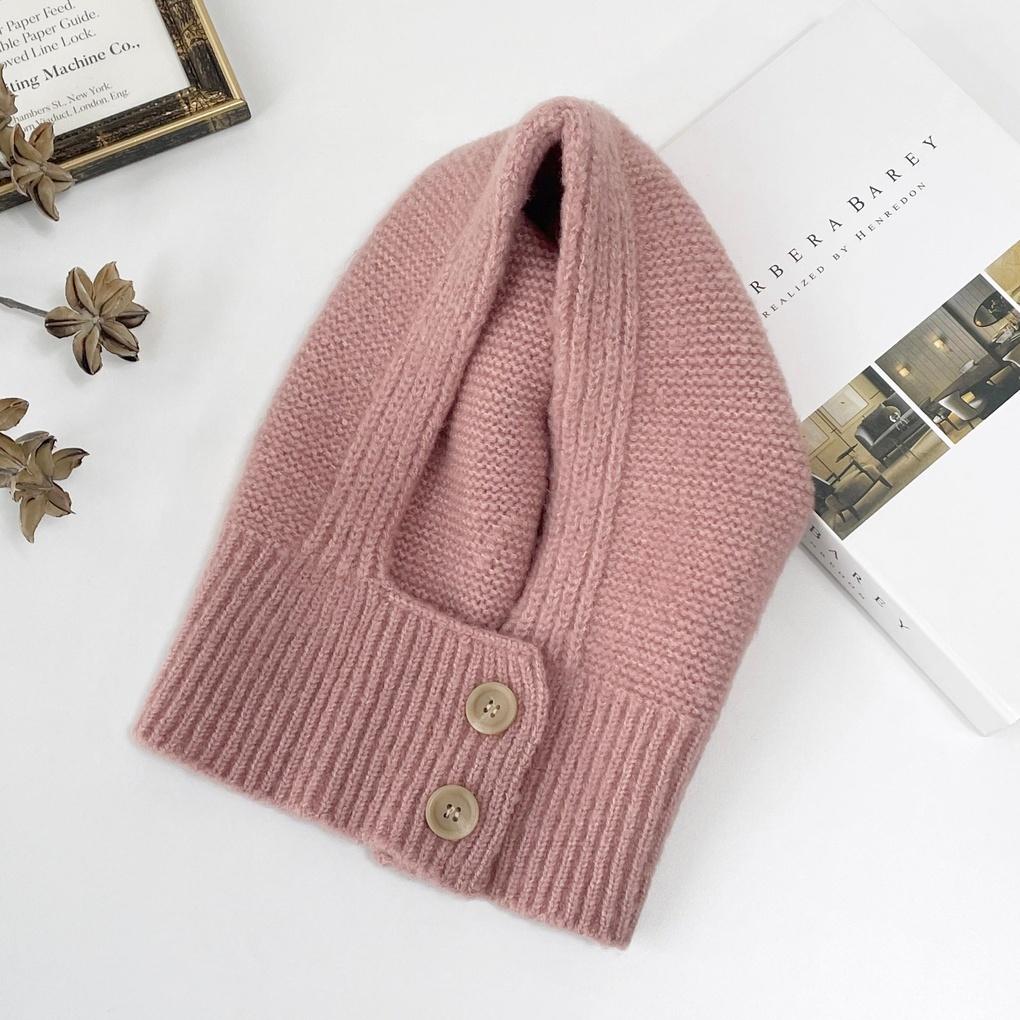 Women's and Men's Couple Daily Button Balaclava Hat