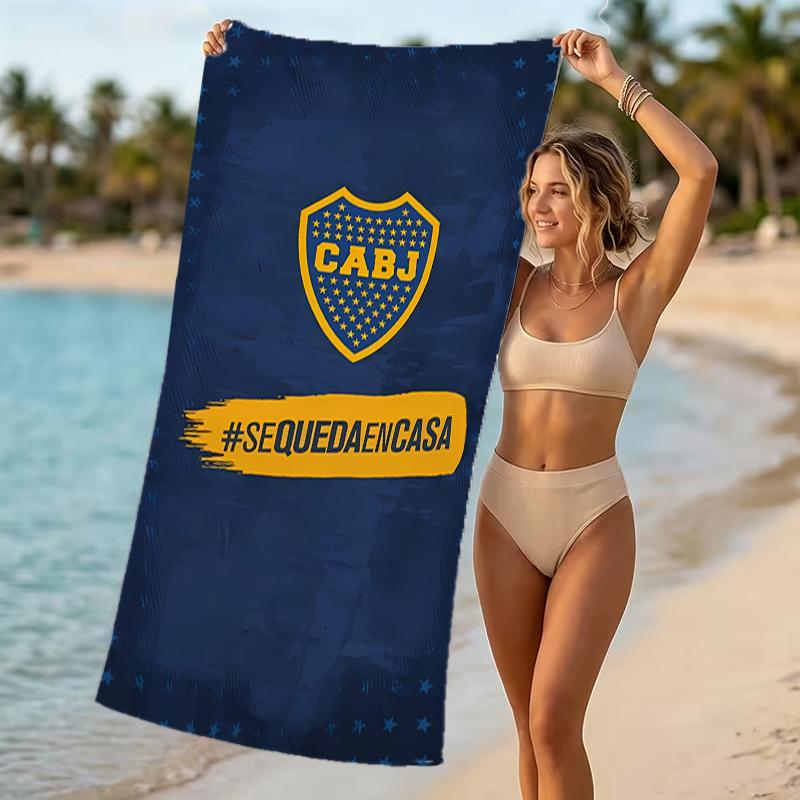 Beach Towel with Club Atlético Boca Juniors Pattern - soft,absorbent,machine washable Lightweight&Modern,swimming,Travel Essentials