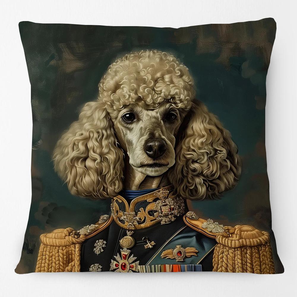 European Vintage Retro Royal Dogs Cats Pets Doodle Print Decorative Sofa Throw Pillow Case Cushion Cover