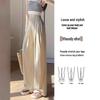 Women's 2025 Drapey Ice Silk Yamamoto Summer Wide-Leg Pants - Lightweight, Casual, Loose Fit for Strolling.