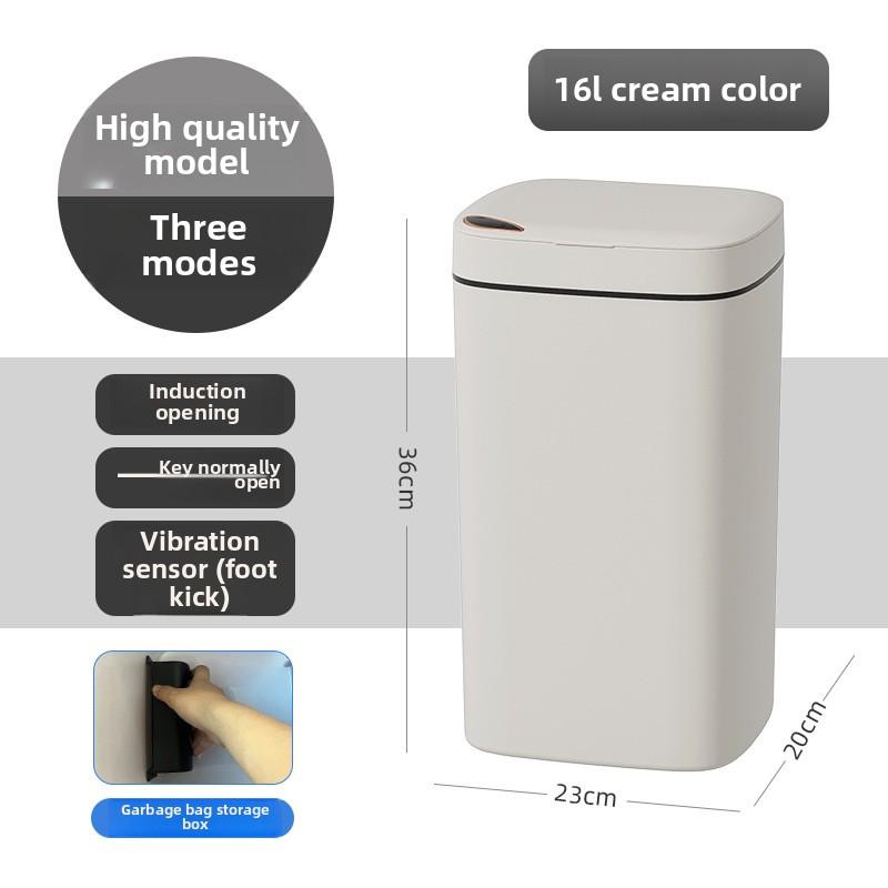 Smart Trash Can, Silent Closure - Anti Odor, Multiple Capacity Options - Requires AA Battery Power (excluding Battery),