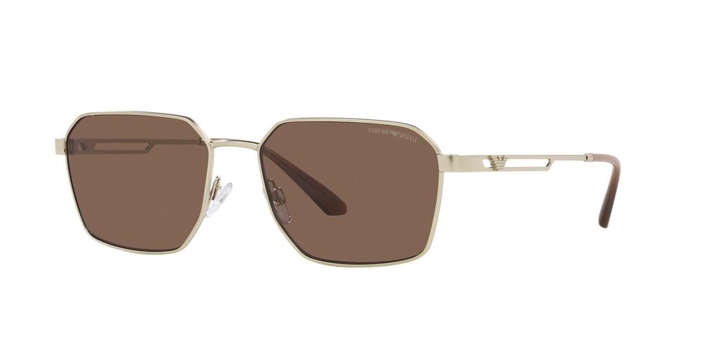 Lunettes de soleil EA2140 MAT OR PÂLE MAT Verre MARRON 57 [Emporio Armani] Monture/FONCÉ