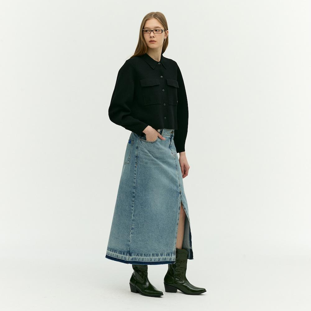 Ibiem A-Line Fit Denim Skirt Emp3Dsk010
