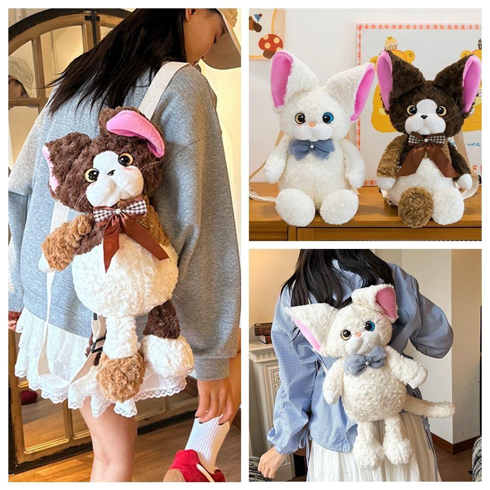 Cute Devon Rex Cat Backpack Stuffed Animals Animals Plush Bag Plush Cat School Bags Birthday Gift