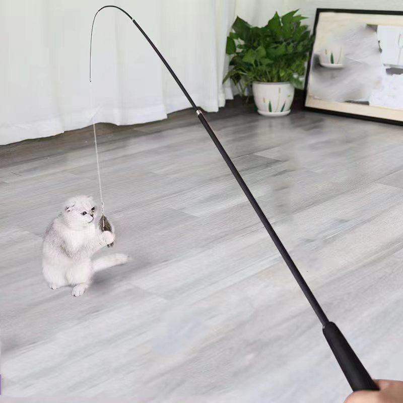 Retractable Sphynx Cat Teaser StickInteractive Pet Toy for Cats Animal Insect Shape Replacement Toys Gotas mascotas Accessories
