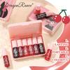 6-Piece Lip Gloss Lipstick Set Easy To Apply Non-Stick Berry Color Bright Lip Gloss Lip Glaze Holiday Gift Lip Gloss Set Lipstick Water