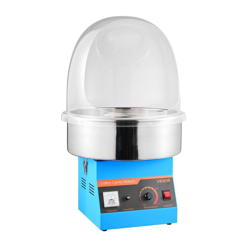 Electric Cotton Candy Machine, 1000W Commercial Floss Maker With Cover, Commercial Cotton Candy Machine w/Stainless Steel Bowl & Sugar Scoop, Ideal