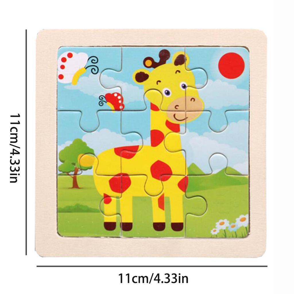 11cm/4.33in Holzpuzzle Cartoon Tier Verkehr Auto Holzpuzzles für Kinder Montessori Spiele Kinderspielzeug