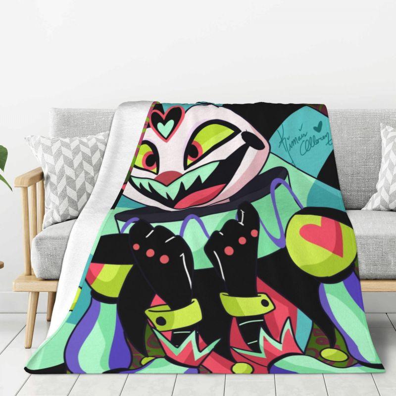 Custom Helluva Boss Black Humor Animated Musical Film Blanket Warm Fleece Soft Flannel Throw Blankets for Bedding Outdoor Autumn