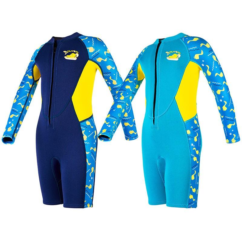 Children's Diving Suit 2.5MM One-piece Long-sleeved Shorts Warm Boys Snorkeling Surfing Cold-proof Jellyfish
