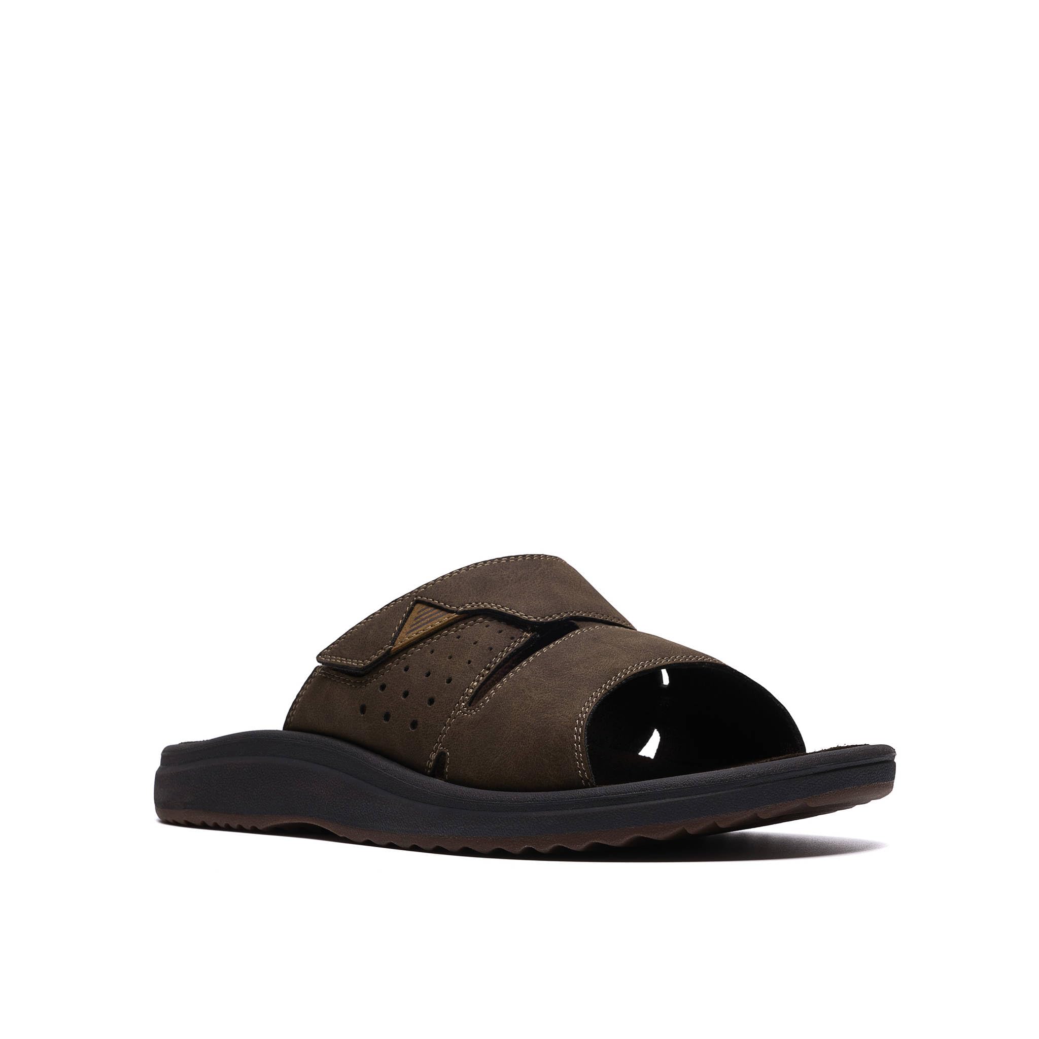 [Clarks] Brinkley Slide Sandals, Comfortable for Walking, Men s, Dark Brown, Size 28.0 cm