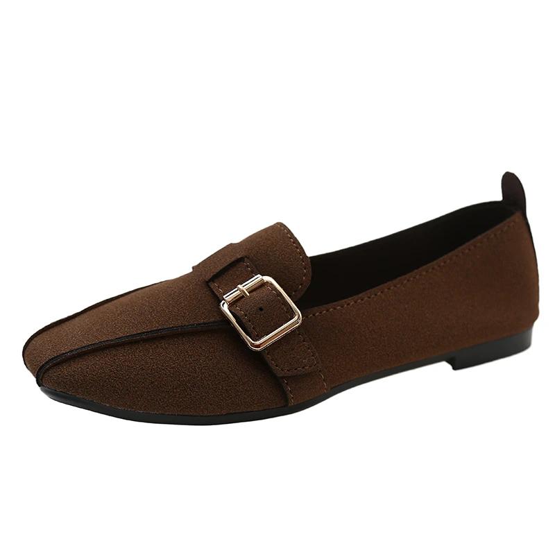 

Женские туфли на плоской подошве весна-осень, новые туфли-лодочки с металлической пряжкой и мягкой подошвой, повседневные туфли для офиса 2024 года, удобная обувь для женщин 35